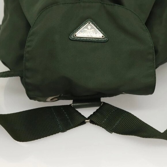 PRADA Backpack Nylon Khaki Silver Auth - Picture 6 of 16